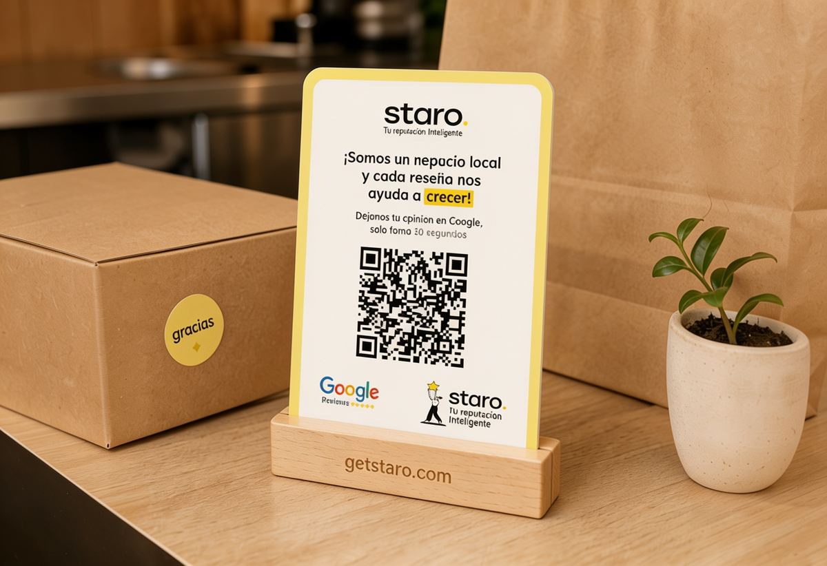 Kit QR Staro en mostrador